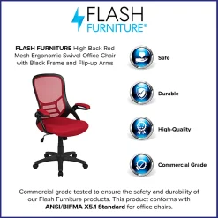 Flash Furniture Ergonomic Mesh High-Back Office Chair, Red