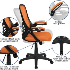 Flash Furniture Ergonomic Mesh High-Back Office Chair, Orange