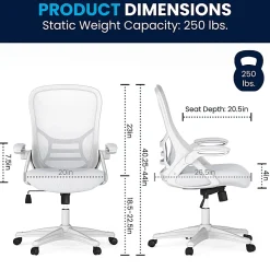 Flash Furniture Ergonomic Mesh High-Back Office Chair, White