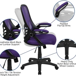 Flash Furniture Ergonomic Mesh Mid-Back Executive Office Chair, Gray/White