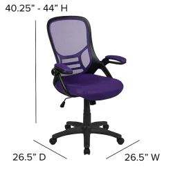 Flash Furniture Ergonomic Mesh Mid-Back Executive Office Chair, Gray/White