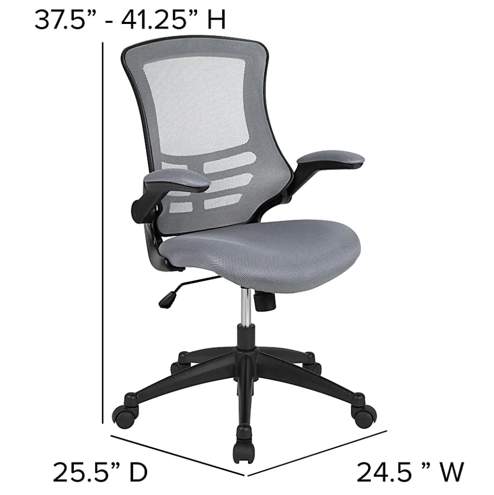 Flash Furniture Ergonomic Mid-Back Mesh Drafting Chair, Gray