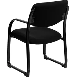 Flash Furniture Fabric Executive Side Reception Chair with Sled Base, Black