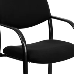 Flash Furniture Fabric Executive Side Reception Chair with Sled Base, Black