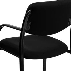 Flash Furniture Fabric Executive Side Reception Chair with Sled Base, Black