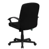 Flash Furniture Fabric Mid-Back Swivel Chair, Black