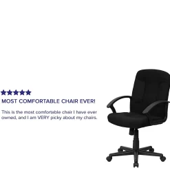 Flash Furniture Fabric Mid-Back Swivel Chair, Black