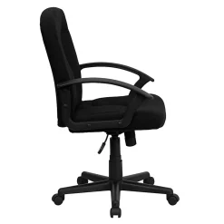 Flash Furniture Fabric Mid-Back Swivel Chair, Black