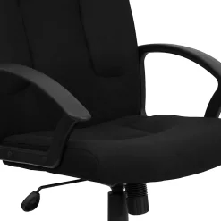 Flash Furniture Fabric Mid-Back Swivel Chair, Black