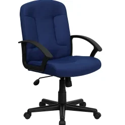 Flash Furniture Fabric Mid-Back Swivel Chair, Navy/Black