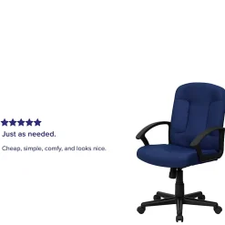 Flash Furniture Fabric Mid-Back Swivel Chair, Navy/Black