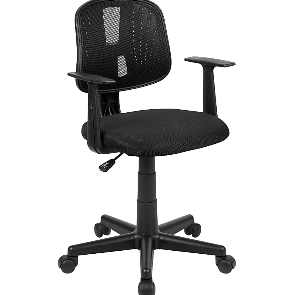 Flash Furniture Flash Fundamentals Mesh Low/Mid-Back Task Chair, Black