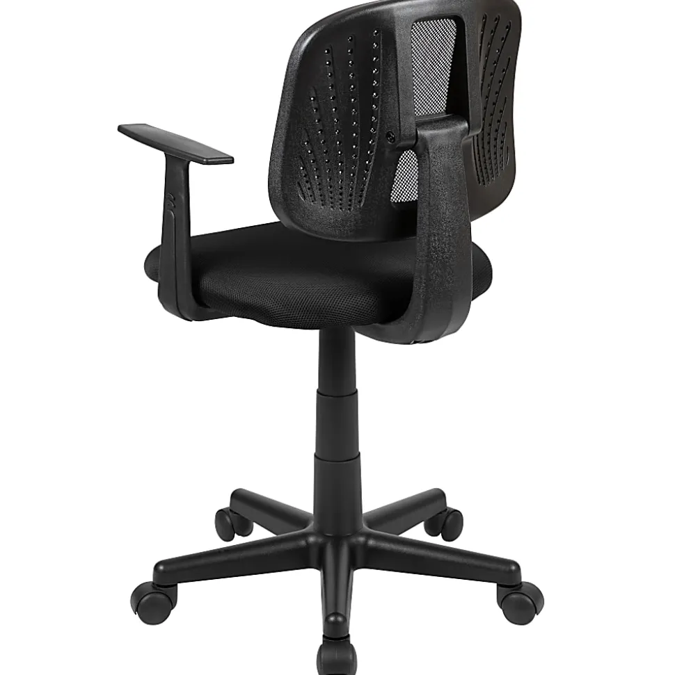 Flash Furniture Flash Fundamentals Mesh Low/Mid-Back Task Chair, Black