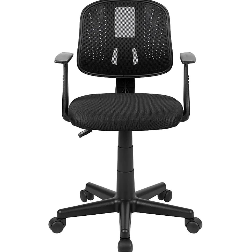 Flash Furniture Flash Fundamentals Mesh Low/Mid-Back Task Chair, Black