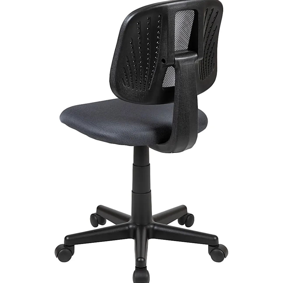 Flash Furniture Flash Fundamentals Mesh Mid-Back Swivel Task Office Chair With Pivot Back, Gray/Black