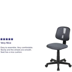 Flash Furniture Flash Fundamentals Mesh Mid-Back Swivel Task Office Chair With Pivot Back, Gray/Black