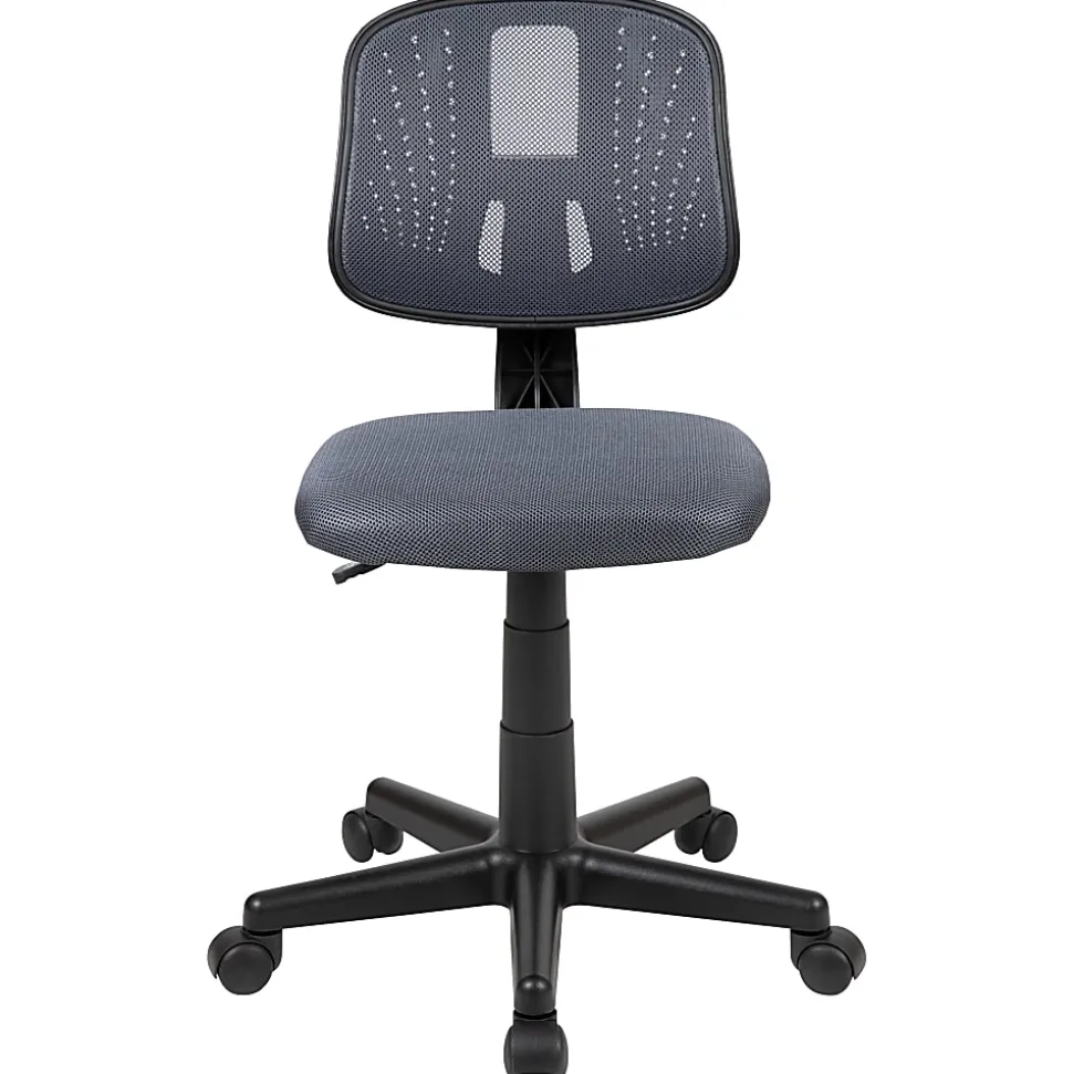 Flash Furniture Flash Fundamentals Mesh Mid-Back Swivel Task Office Chair With Pivot Back, Gray/Black