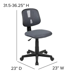 Flash Furniture Flash Fundamentals Mesh Mid-Back Swivel Task Office Chair With Pivot Back, Gray/Black