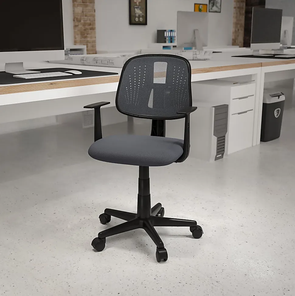 Flash Furniture Flash Fundamentals Mesh Low/Mid-Back Task Chair, Gray