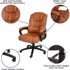 Flash Furniture Flash Fundamentals Big And Tall Office Chair, Brown/Black