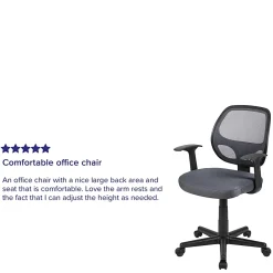 Flash Furniture Flash Fundamentals Mesh Mid-Back Task Chair, Gray