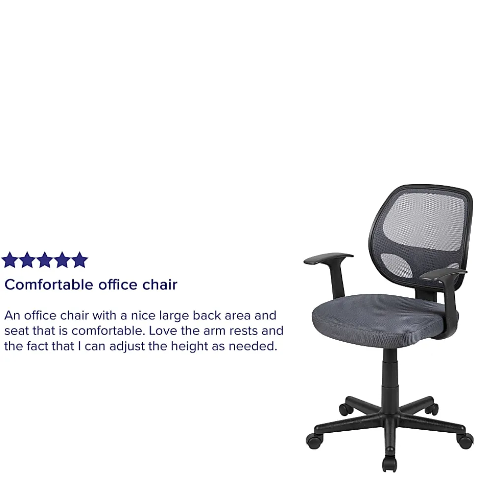 Flash Furniture Flash Fundamentals Mesh Mid-Back Task Chair, Gray