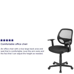 Flash Furniture Flash Fundamentals Mesh Mid-Back Task Chair, Black