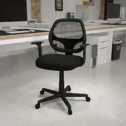 Flash Furniture Flash Fundamentals Mesh Mid-Back Task Chair, Black
