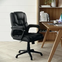 Flash Furniture Flash Fundamentals Big & Tall LeatherSoft™ Faux Leather Office Chair, Black