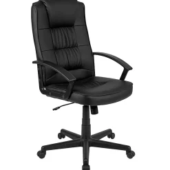 Flash Furniture Flash Fundamentals LeatherSoft™ Faux Leather High-Back Task Chair, Black
