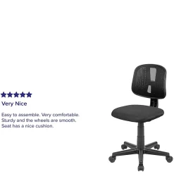 Flash Furniture Flash Fundamentals Mesh Mid-Back Swivel Task Office Chair With Pivot Back, Black
