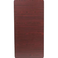 Flash Furniture Folding Banquet Table, 30"H x 24"W x 48"D, Mahogany/Brown