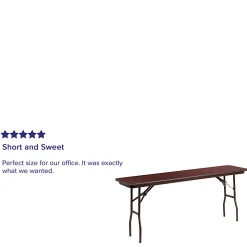Flash Furniture Folding Training Table, 30"H x 18"W x 72"D, Mahogany, YT1872MELWAL
