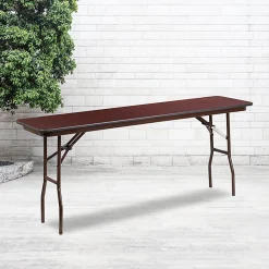 Flash Furniture Folding Training Table, 30"H x 18"W x 72"D, Mahogany, YT1872MELWAL