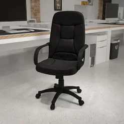 Flash Furniture Glove Vinyl High-Back Swivel Chair, Black