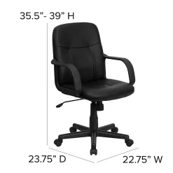 Flash Furniture Glove Vinyl Mid-Back Chair, Black