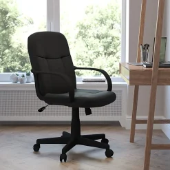 Flash Furniture Glove Vinyl Mid-Back Chair, Black