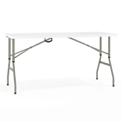 Flash Furniture Height-Adjustable Bi-Fold Plastic Banquet And Event Folding Table, 34
