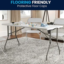 Flash Furniture Height-Adjustable Bi-Fold Plastic Banquet And Event Folding Table, 34