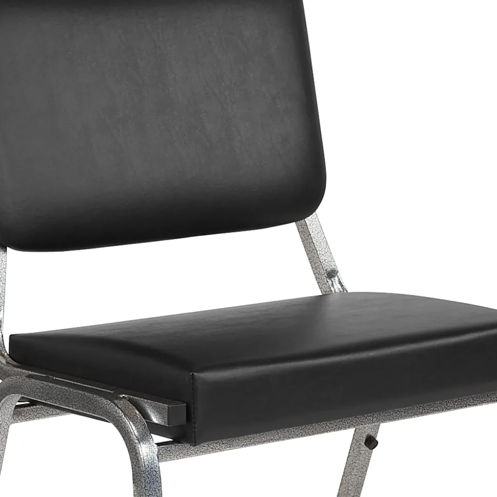Flash Furniture HERCULES Bariatric Medical Reception Chair With 3/4-Panel Back, Black/Silver Vein