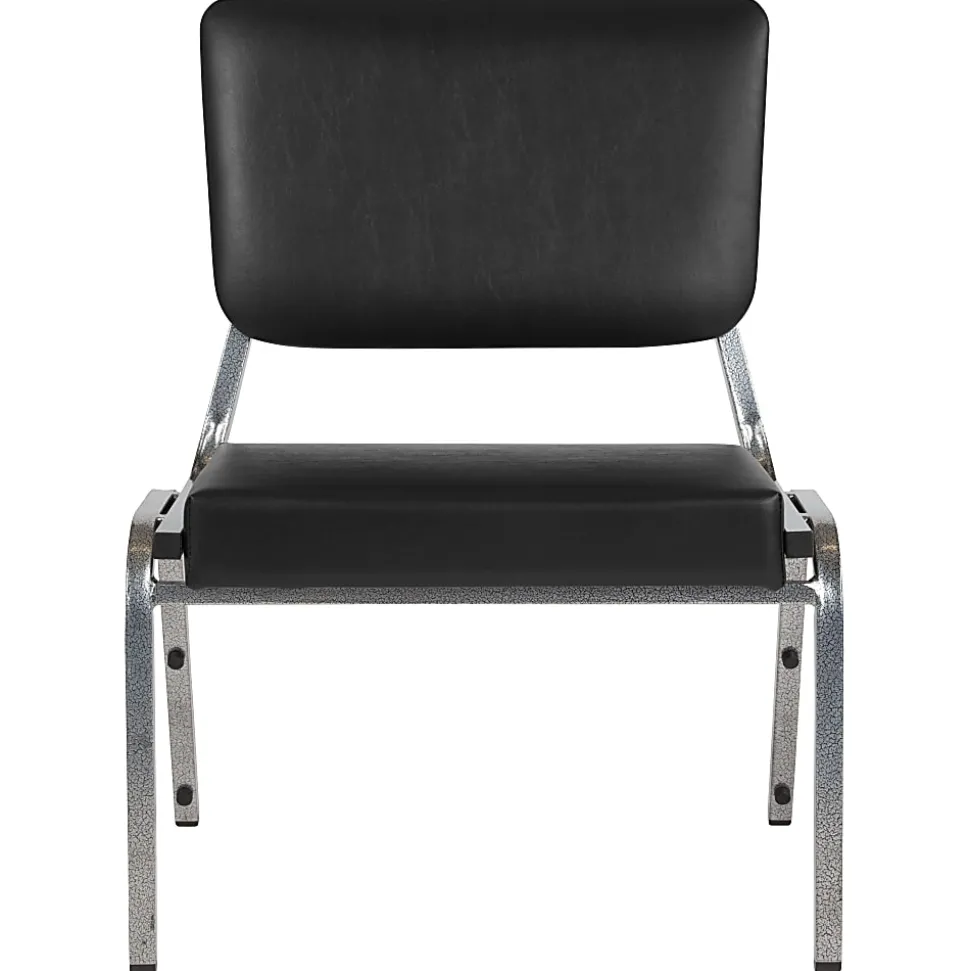 Flash Furniture HERCULES Bariatric Medical Reception Chair With 3/4-Panel Back, Black/Silver Vein