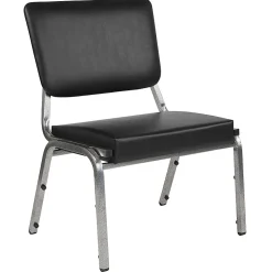 Flash Furniture HERCULES Bariatric Medical Reception Chair With 3/4-Panel Back, Black/Silver Vein