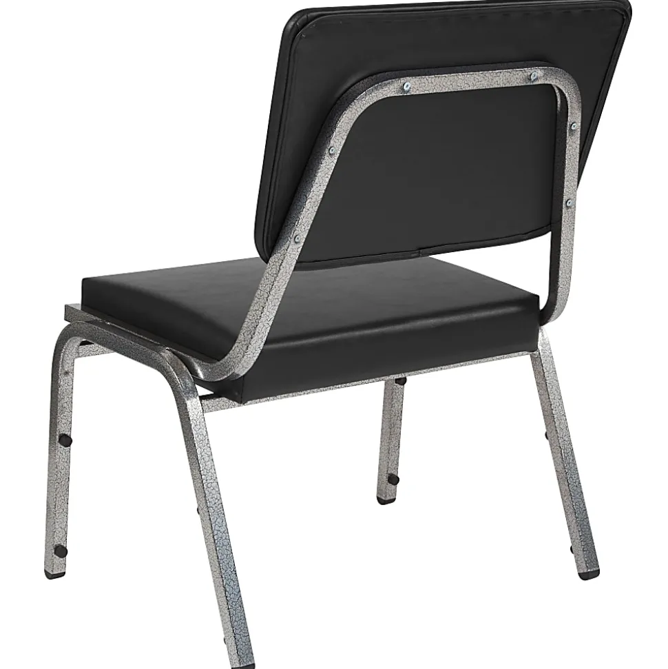 Flash Furniture HERCULES Bariatric Medical Reception Chair With 3/4-Panel Back, Black/Silver Vein