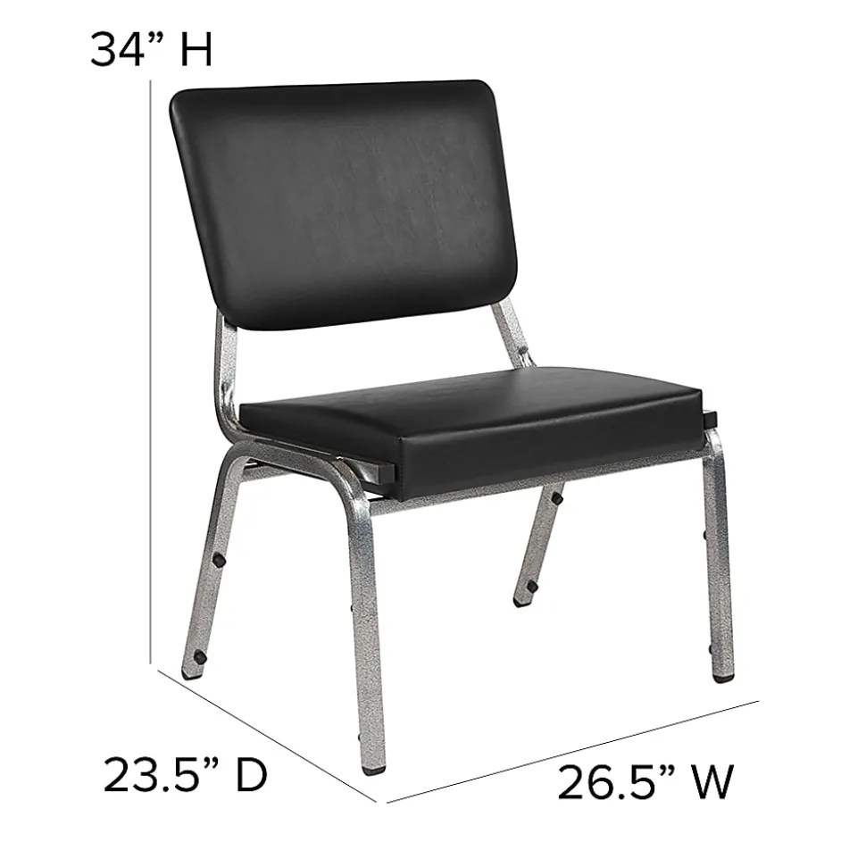 Flash Furniture HERCULES Bariatric Medical Reception Chair With 3/4-Panel Back, Black/Silver Vein