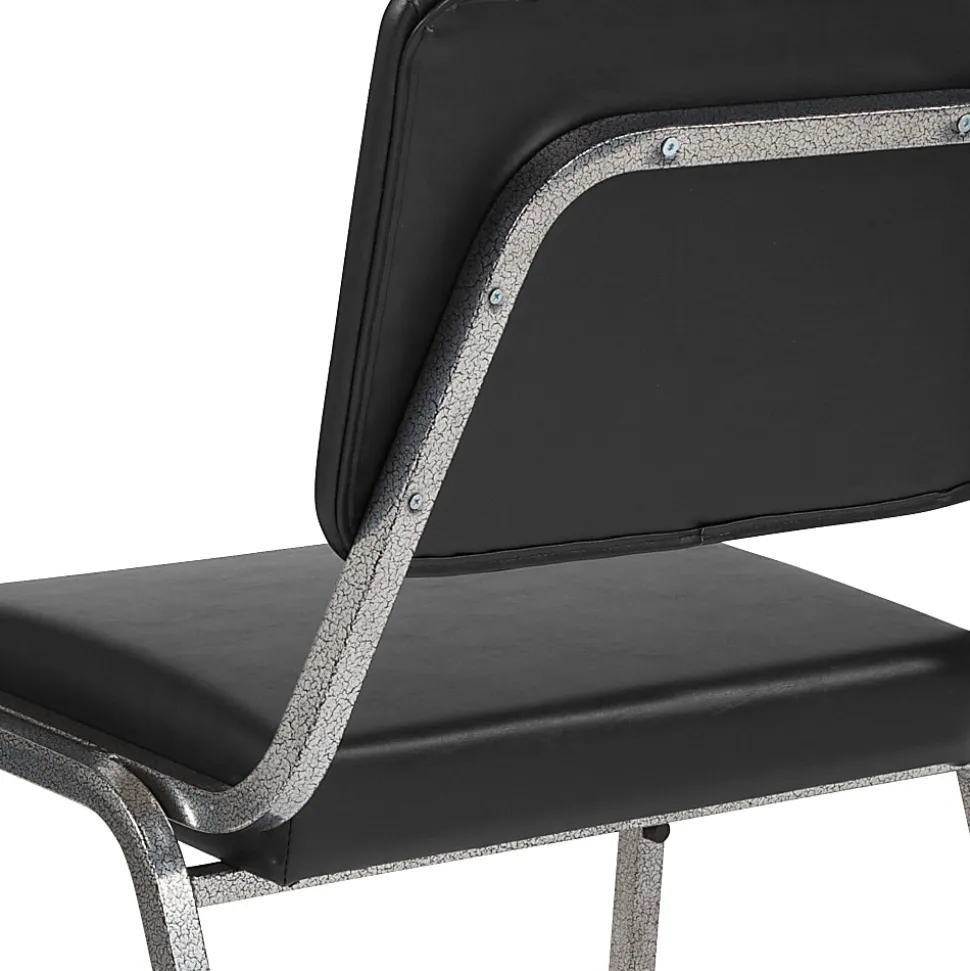 Flash Furniture HERCULES Bariatric Medical Reception Chair With 3/4-Panel Back, Black/Silver Vein