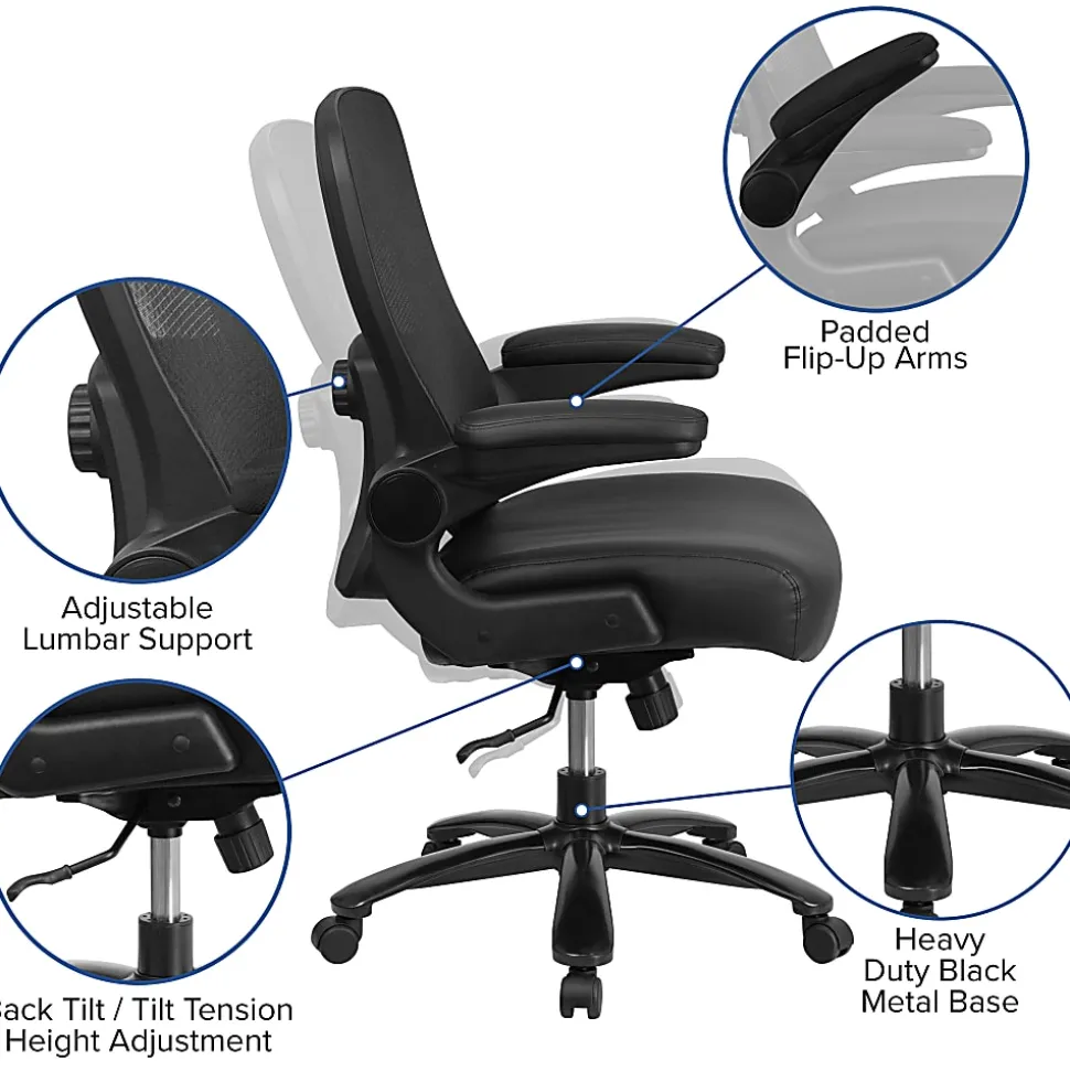 Flash Furniture Hercules Big And Tall High-Back Ergonomic Office Chair, Black