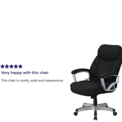 Flash Furniture HERCULES Big & Tall Ergonomic Fabric High-Back Swivel Office Chair, Black/Silver