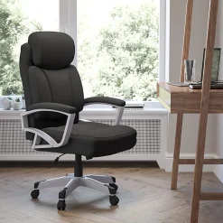 Flash Furniture HERCULES Big & Tall Ergonomic Fabric High-Back Swivel Office Chair, Black/Silver
