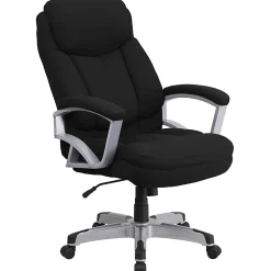 Flash Furniture HERCULES Big & Tall Ergonomic Fabric High-Back Swivel Office Chair, Black/Silver