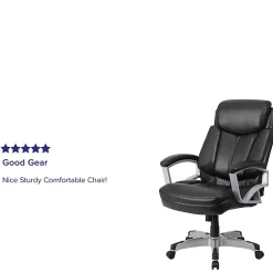 Flash Furniture Hercules Big & Tall Ergonomic LeatherSoft™ Faux Leather High-Back Swivel Office Chair, Black